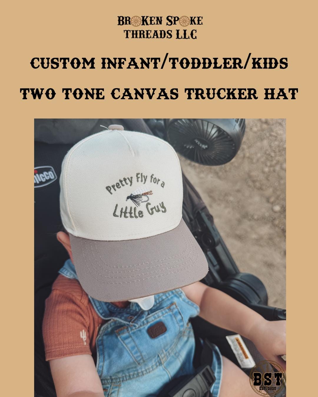 Custom Saying/Cattle Brand Embroidered Kids Hat - with 3D Effect option