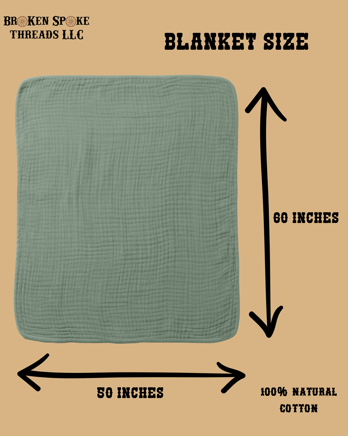 Custom Embroidered Muslin Baby Blanket | 100% Cotton 50x60 Throw, Personalized Name Monogram