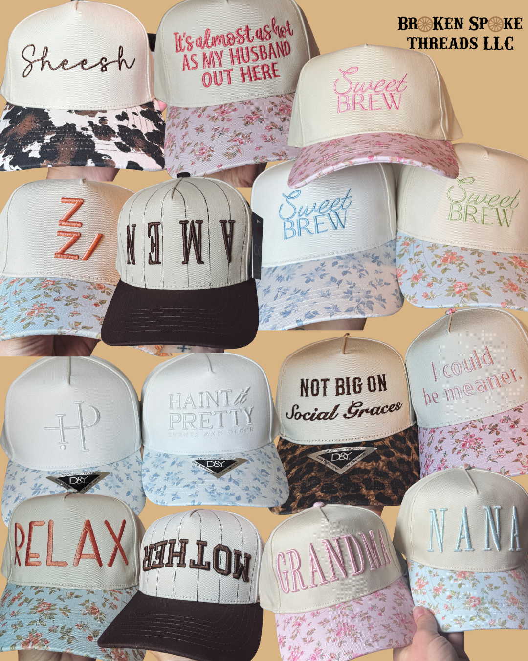 Custom 3D Puff Embroidered Canvas Print Snapback Hat