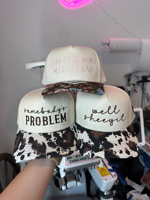 Custom 3D Puff Embroidered Canvas Print Snapback Hat