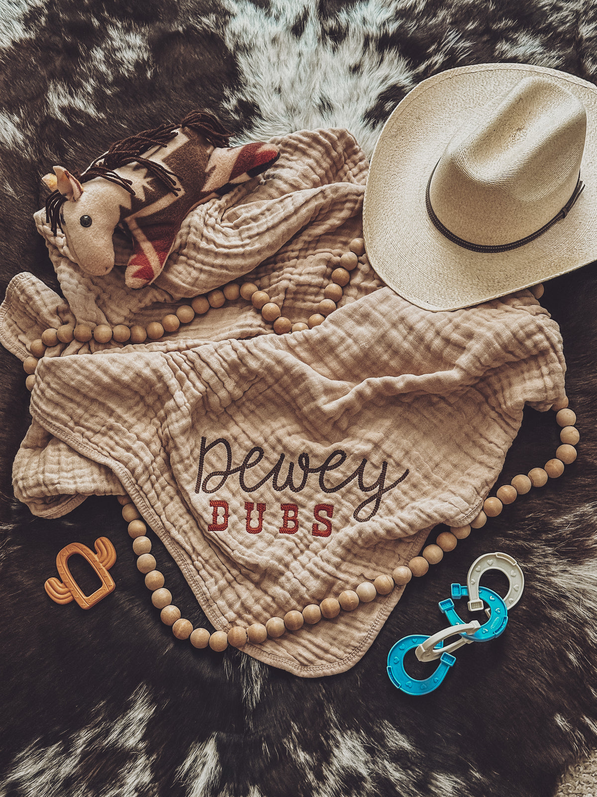 Custom Embroidered Muslin Baby Blanket | 100% Cotton 50x60 Throw, Personalized Name Monogram