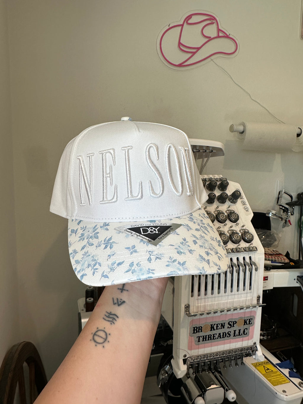 Custom 3D Puff Embroidered Canvas Print Snapback Hat