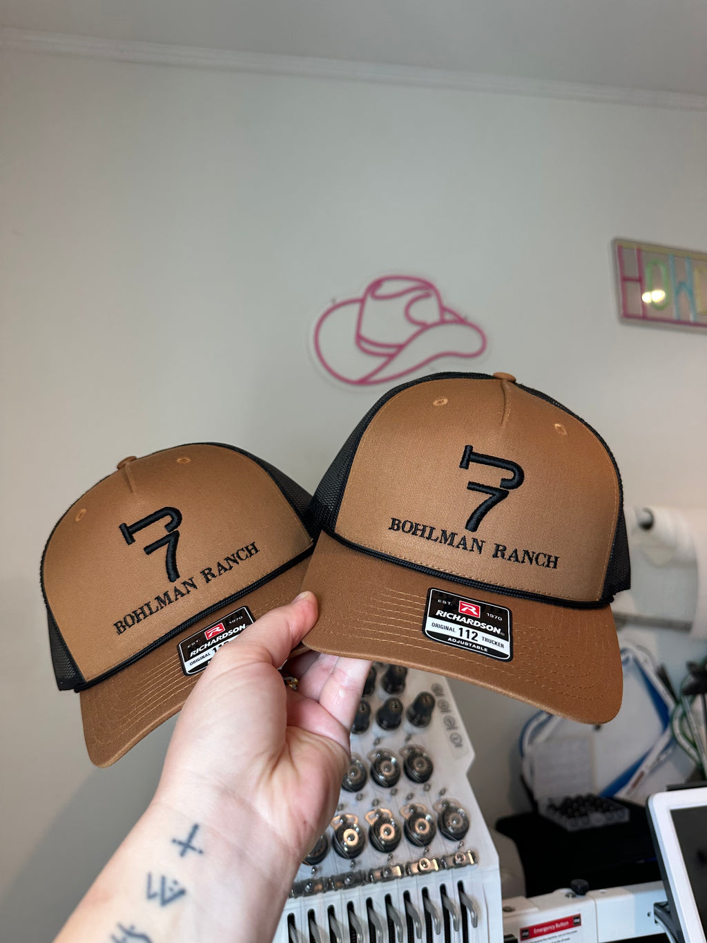 Custom Cattle Brand Richardson 112FPR Hat, 3D Puff Embroidered Ranch Cap
