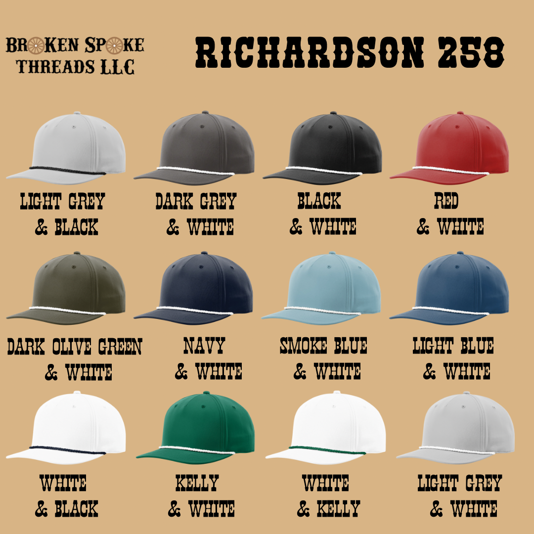 Custom 3D Puff Cattle Brand Richardson 258 Rope Hat