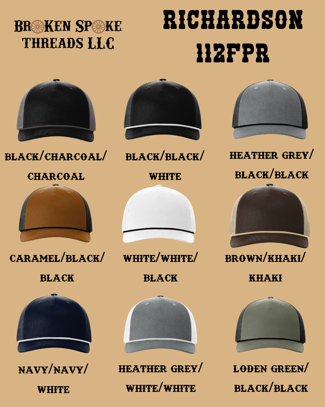 Custom Cattle Brand Richardson 112FPR Hat, 3D Puff Embroidered Ranch Cap