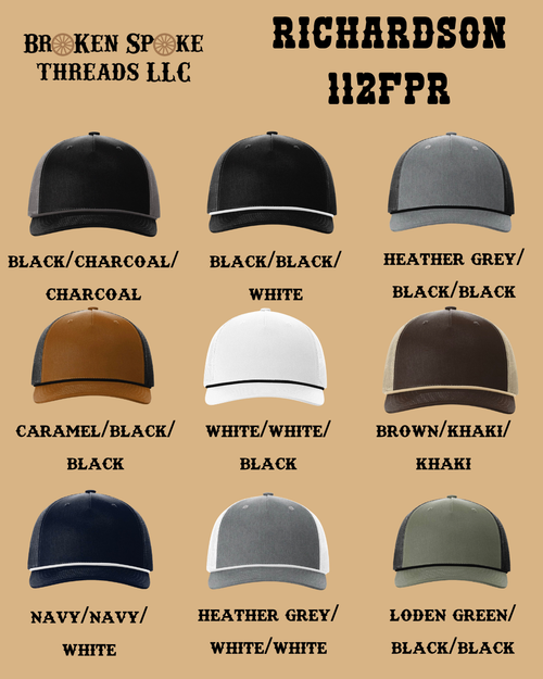 Custom Cattle Brand Richardson 112FPR Hat, 3D Puff Embroidered Ranch Cap