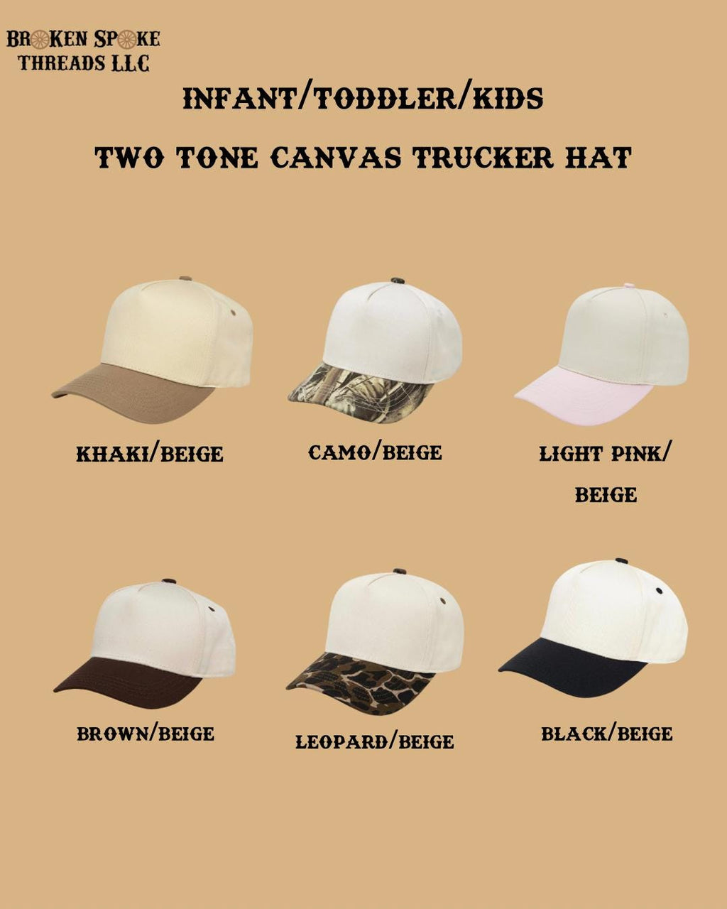 Custom Saying/Cattle Brand Embroidered Kids Hat - with 3D Effect option